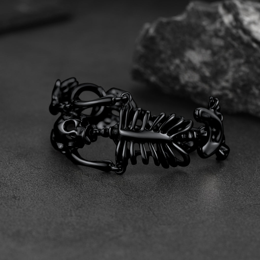 Faithheart Stainless Steel Body Skull Skeleton Bracelet for