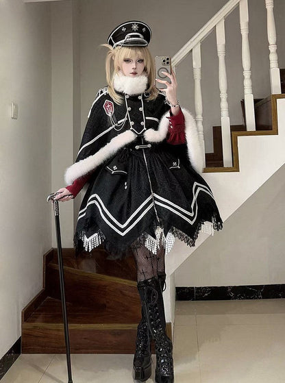 [pre-order Deadline: April 23] Dawnbreaker Gothic Jacquard Military Bustier Suspender Dress