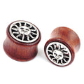 1 Pc Bamboo Wood Ear Plugs Jewelry Gauges / Flesh Tunnel Expander With Sun
