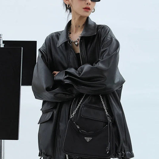 Oversized Leather Jacket