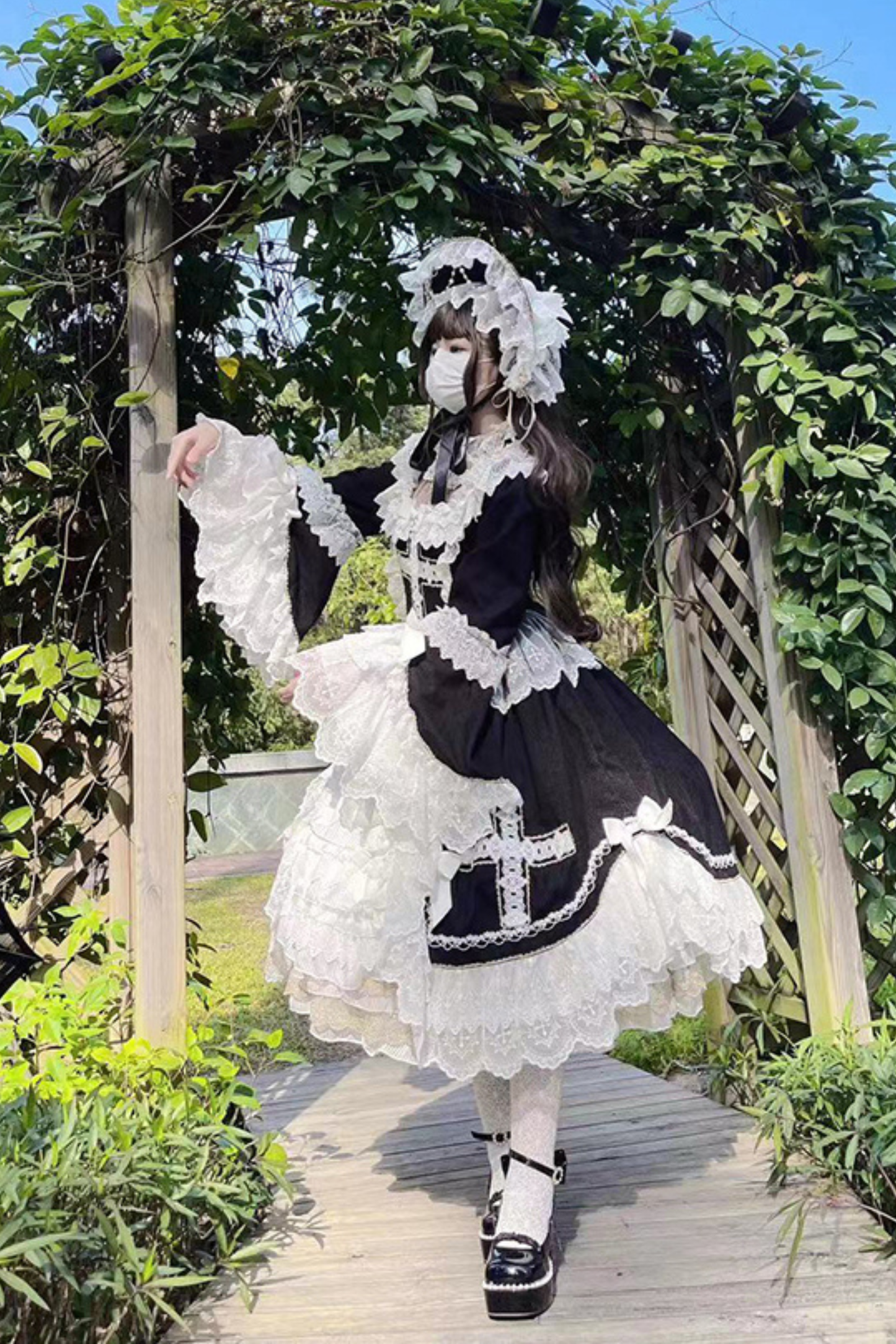 Gothic Doll Lace Dress + Bonnet