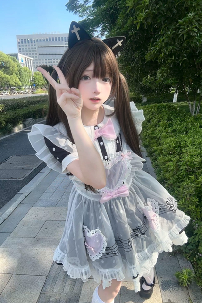 Heartbeat Dot Dress + Sheer Apron