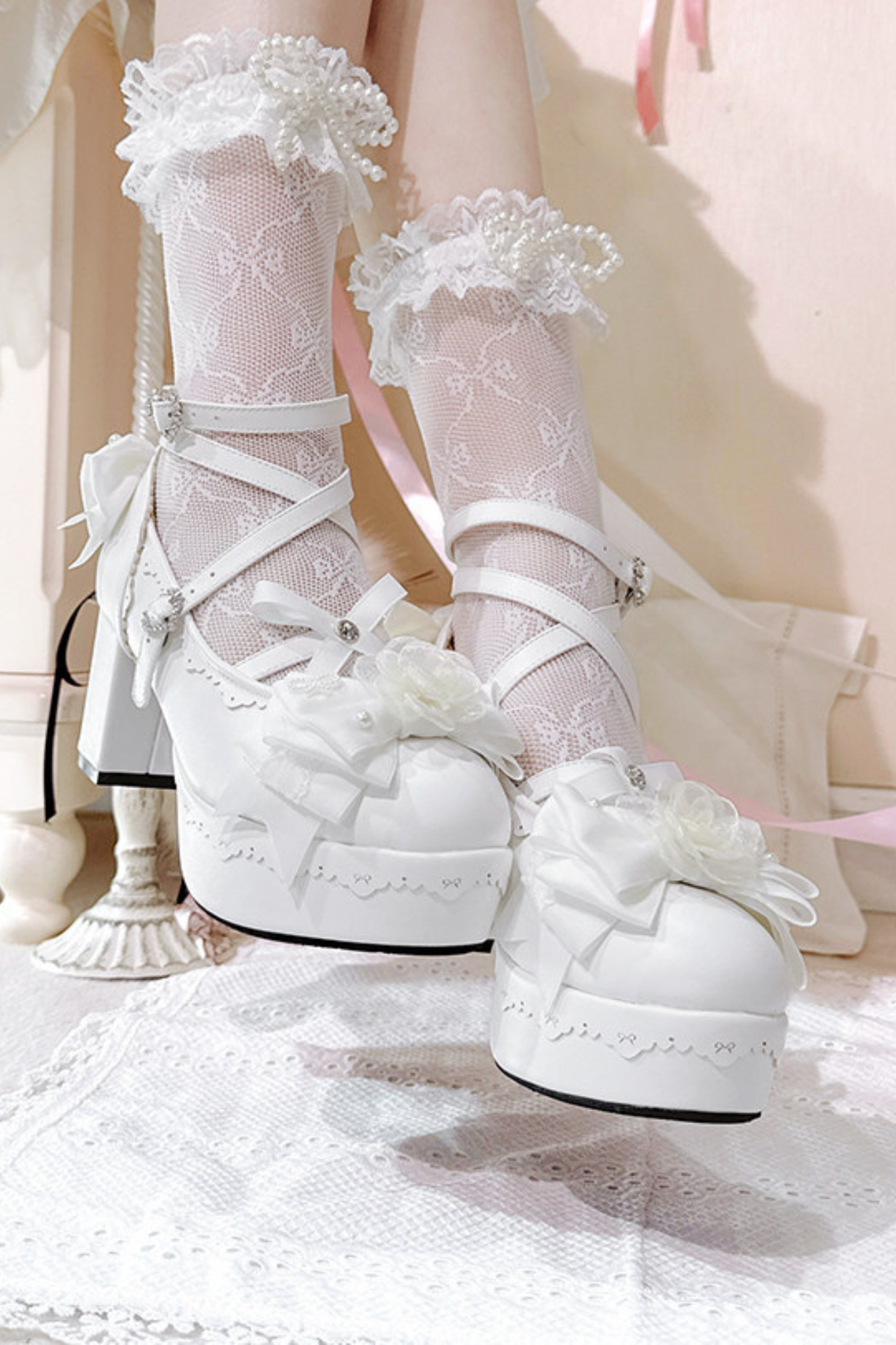 Flower Ribbon Dance Lolita Heels