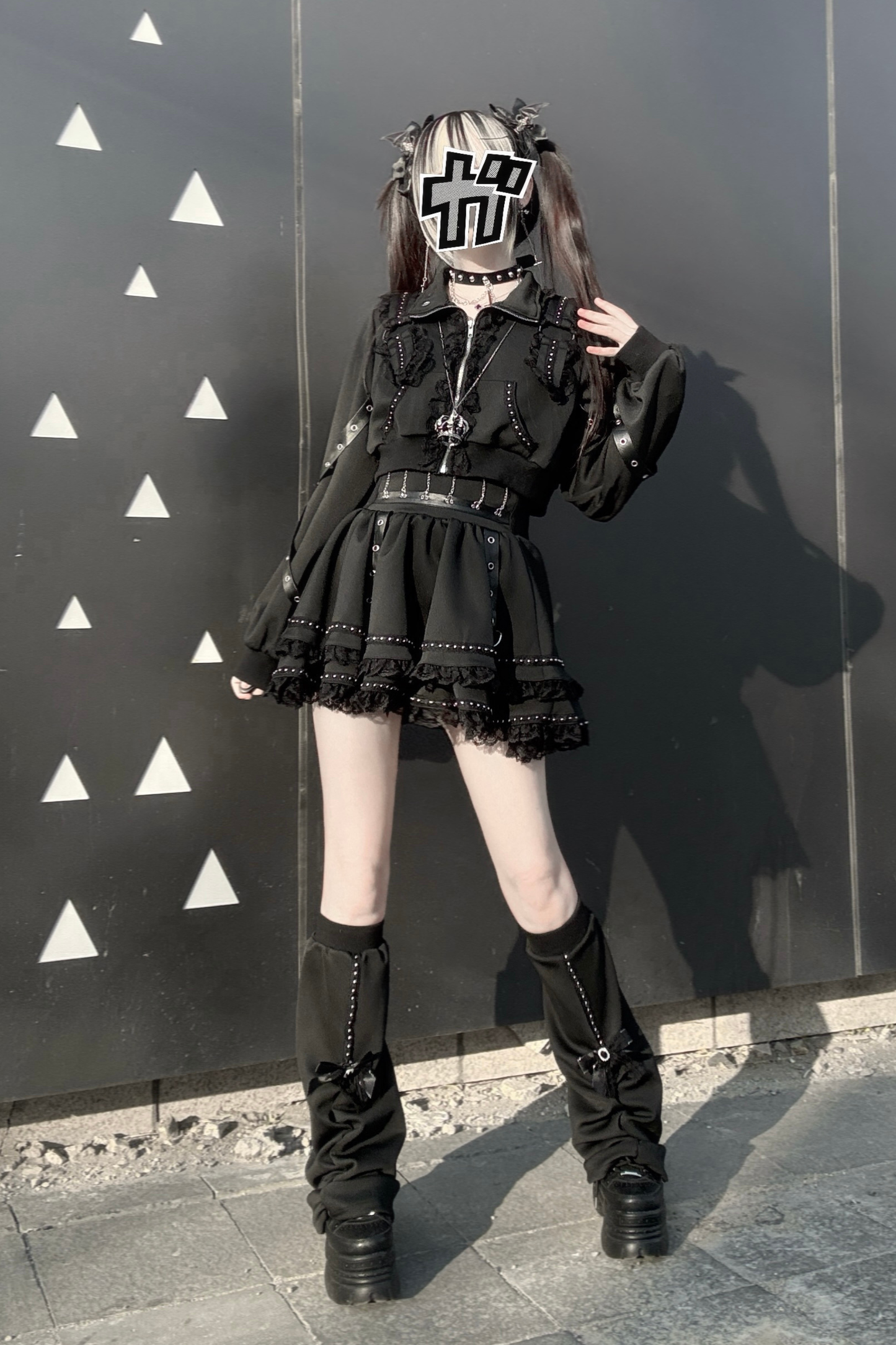 Dark Subculture Sporty Jacket + Skirt
