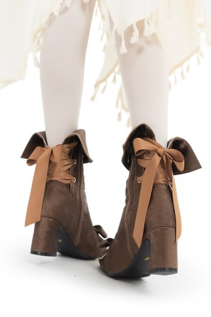 Retro Sweet Ribbon Lolita Short Boots