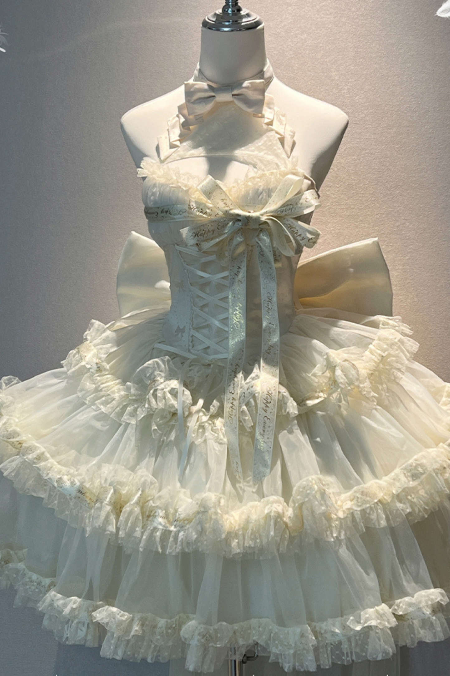 Ribbon Halter Neck Slim Lolita Dress