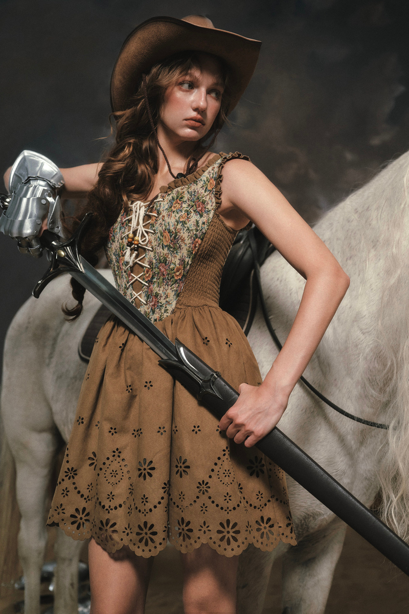 Western Suede Vest Dress