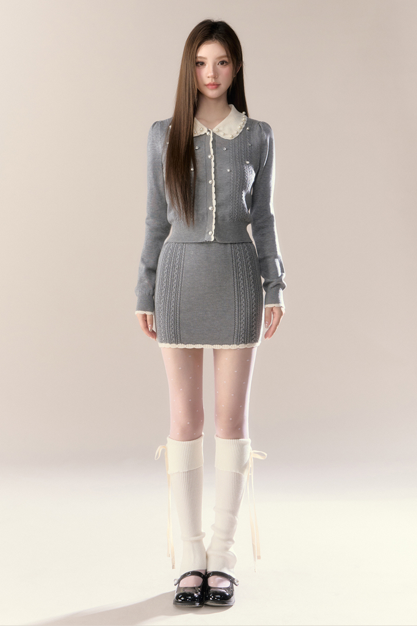 Sweet Island Doll Cardigan + Tight Skirt