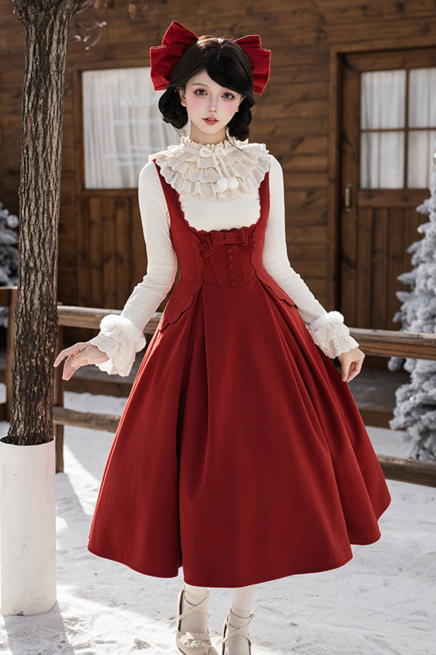 Velvet Rose Suspender Dress + Top + Bow