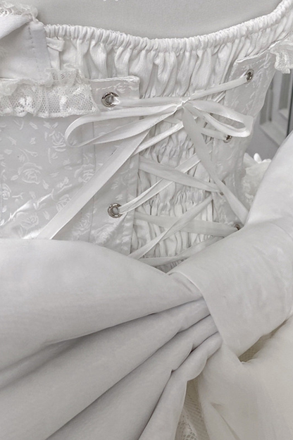 Pure Bridal Lolita Dress + Veil + Waist Belt