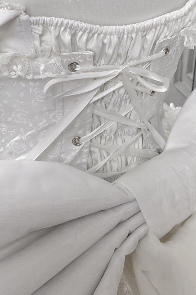 Pure Bridal Lolita Dress + Veil + Waist Belt