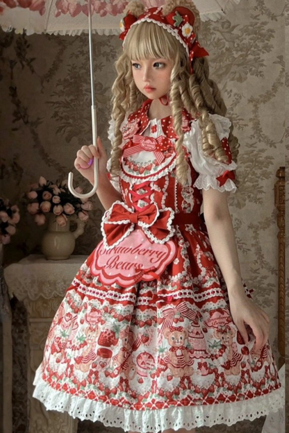 Bear Strawberry Field Lolita Jsk + Shirt