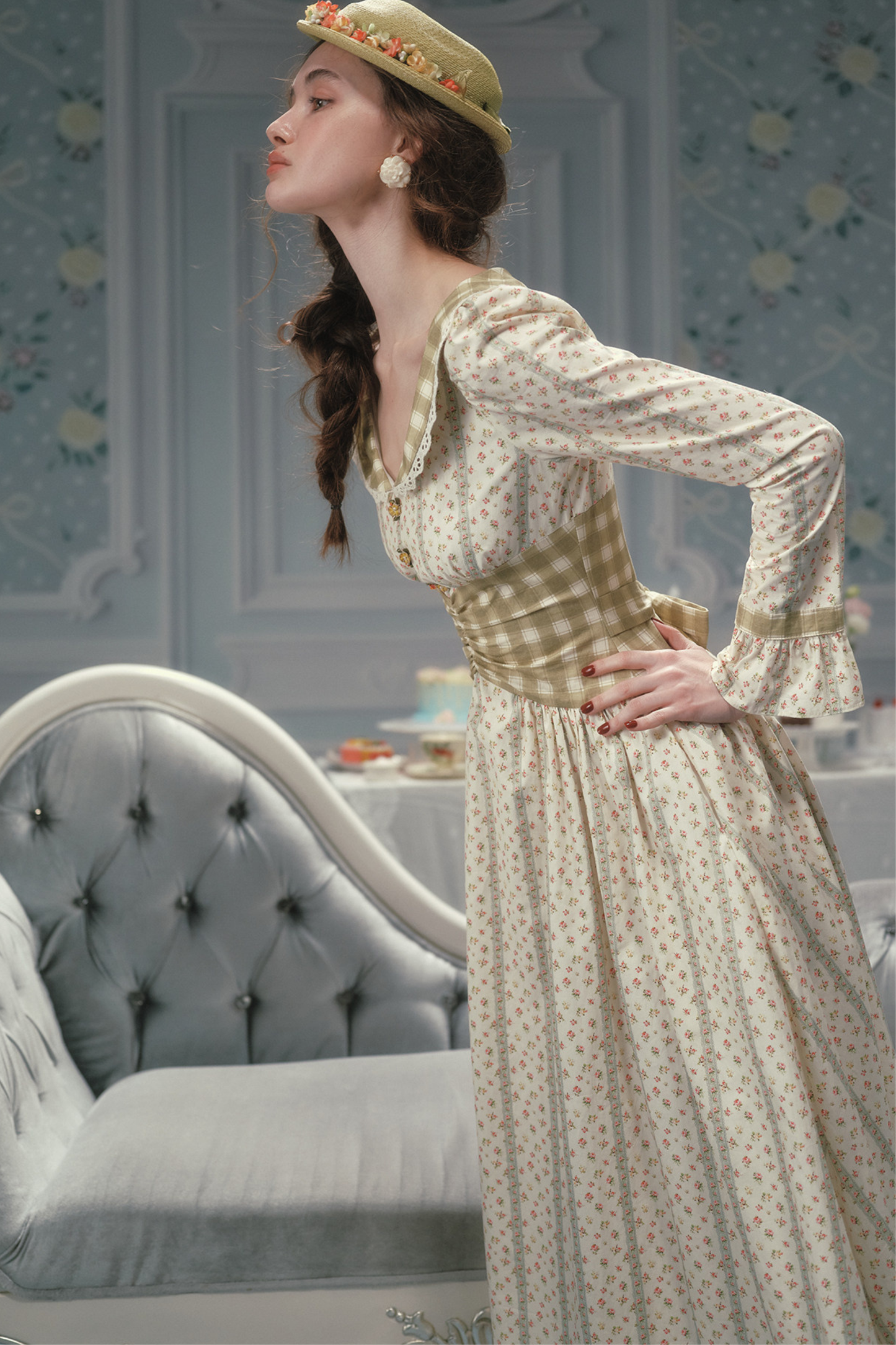 Retro Lace Maid Cotton Dress