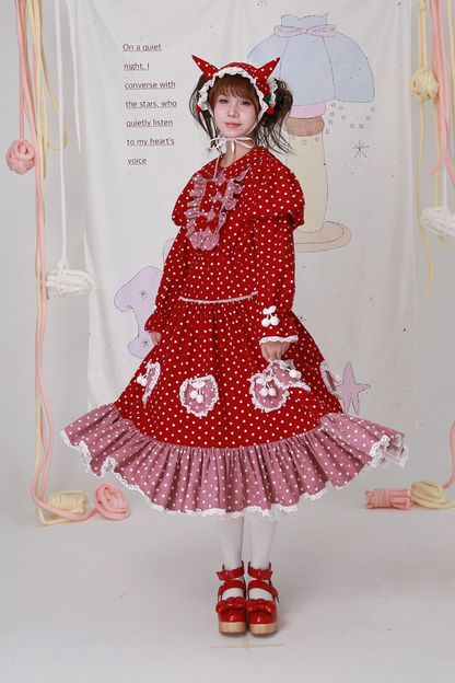 Retro Girly Dot Ribbon Dress