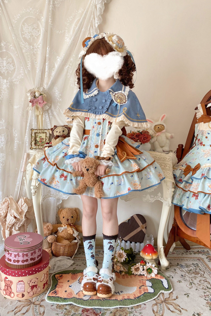 Seaside Bear Tea Party Lolita Dress + Cape