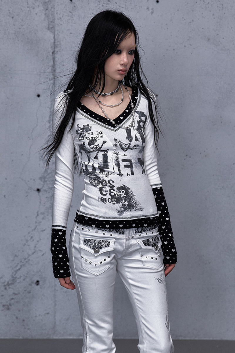 Retro Dark Patchwork Top