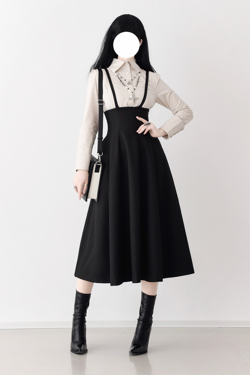 Umbrella Style Trailing Vest + Long Skirt + Short Skirt