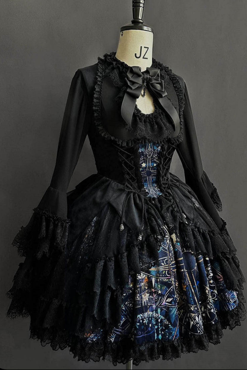 Gothic Lolita Jumper Skirt + Dark Top + Girdle