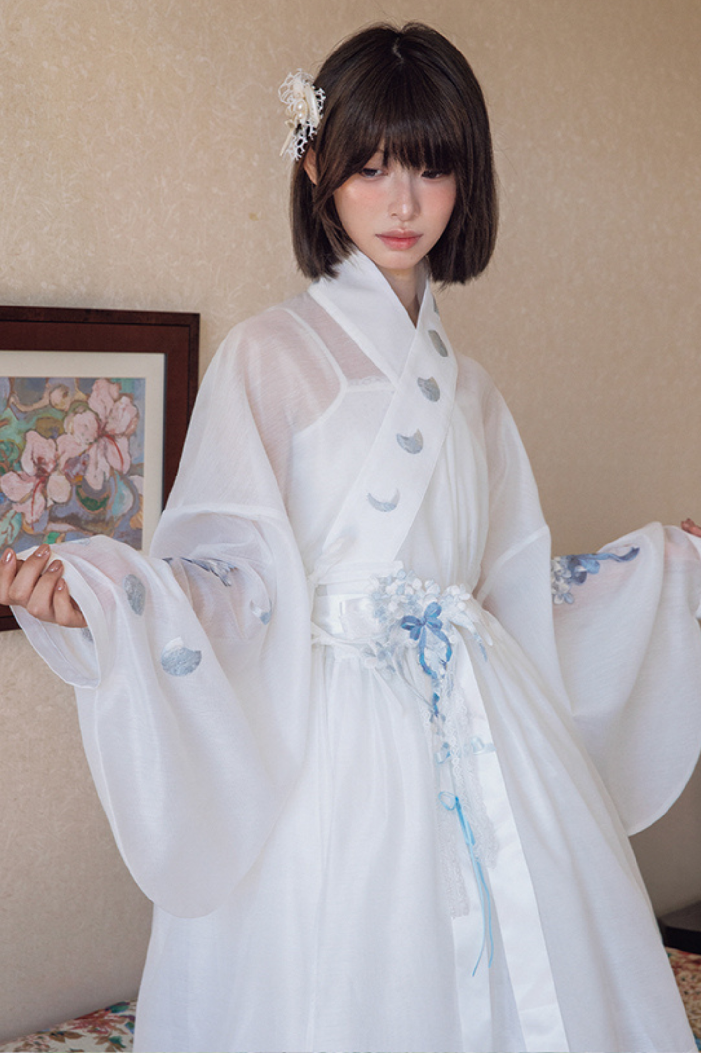 Pure White Chinese Dress + Belt