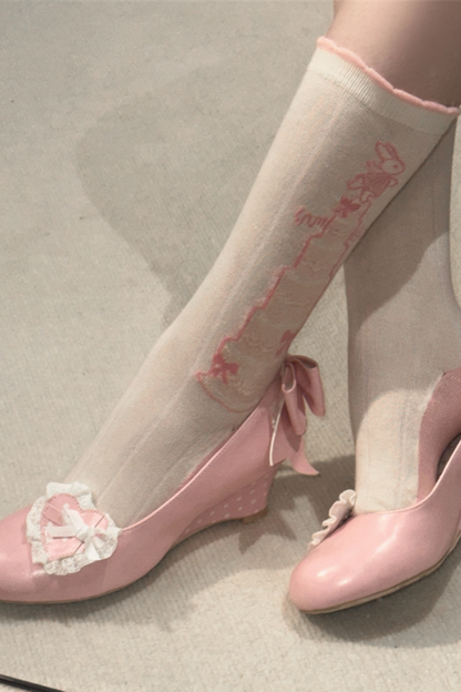 Retro Polka Dot Heart Lolita Sweet Shoes