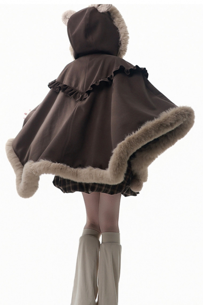 Velvet Bear Hooded Cape + Top + Suspender Skirt + Leg Covers
