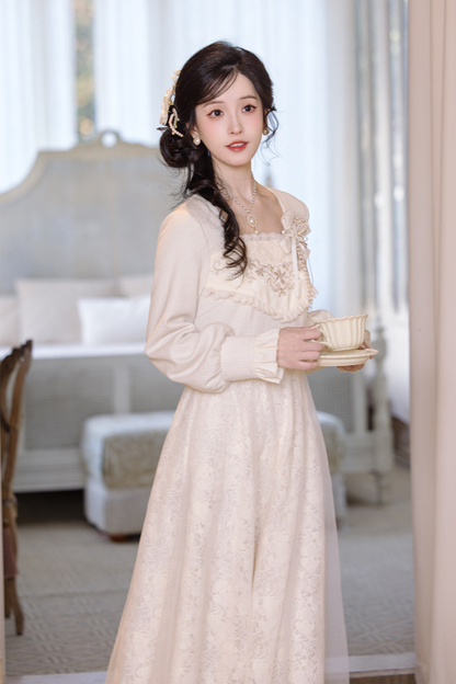 Pure White Square Neck Dress + Jacket