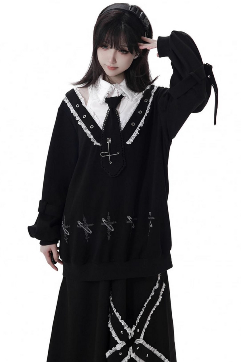 Big Swing Shirt Design Top + Hooded Dress + Long Culottes