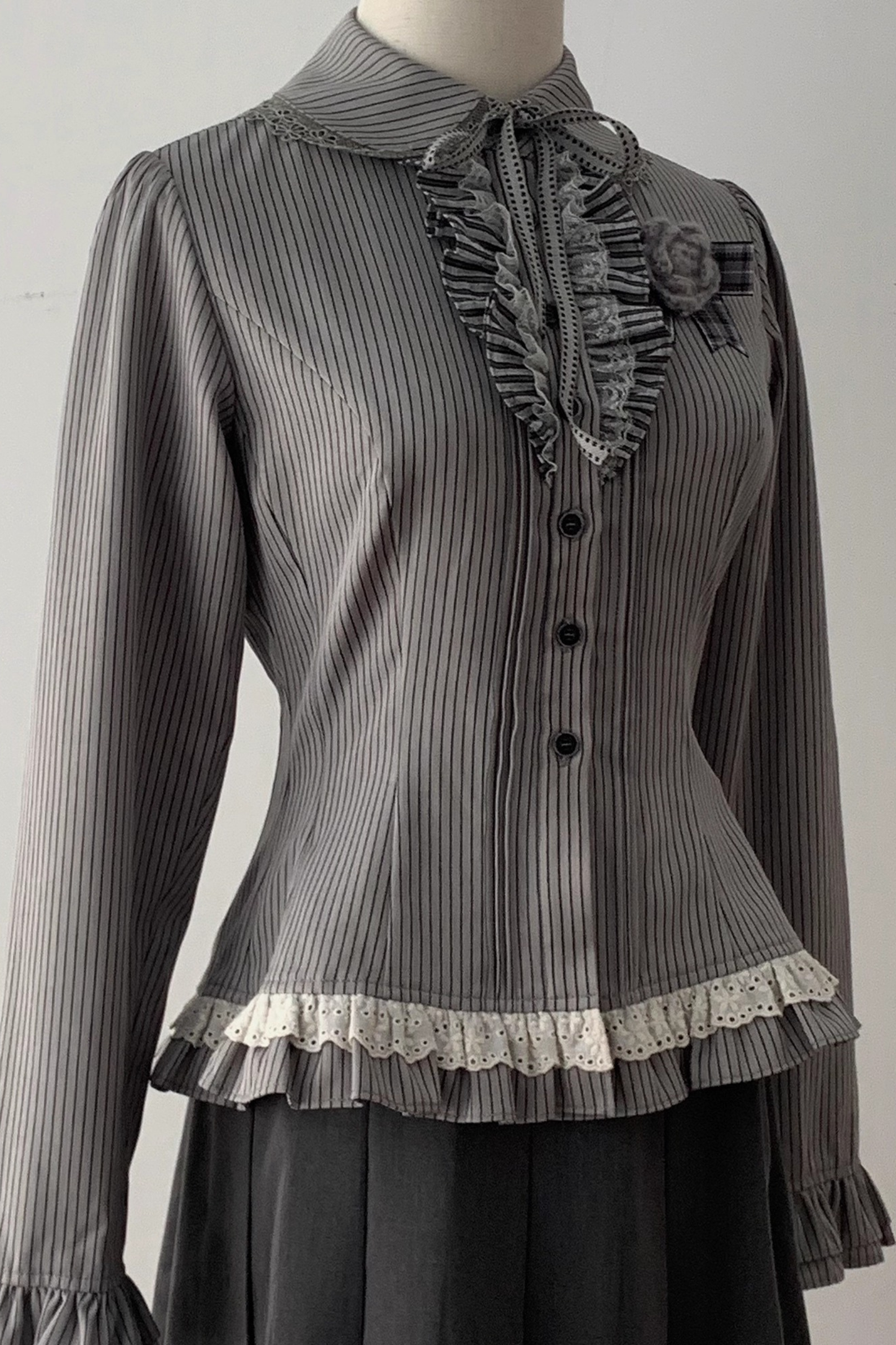 Retro College Jacket + Shirt + Skirt + Brooch