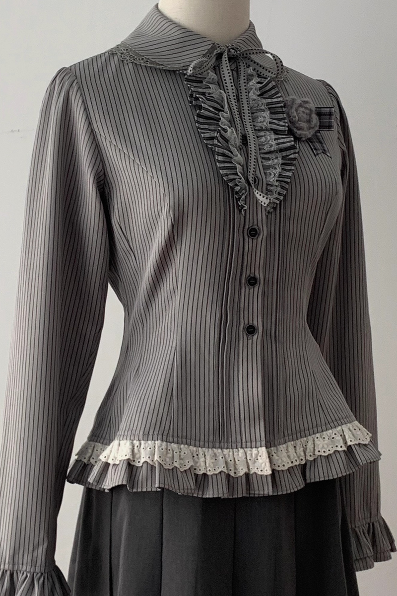 Retro College Jacket + Shirt + Skirt + Brooch
