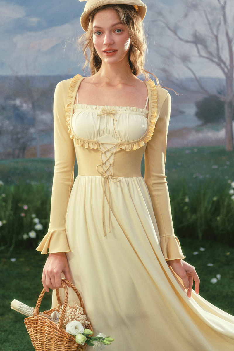 Lace Color Blocking Dress