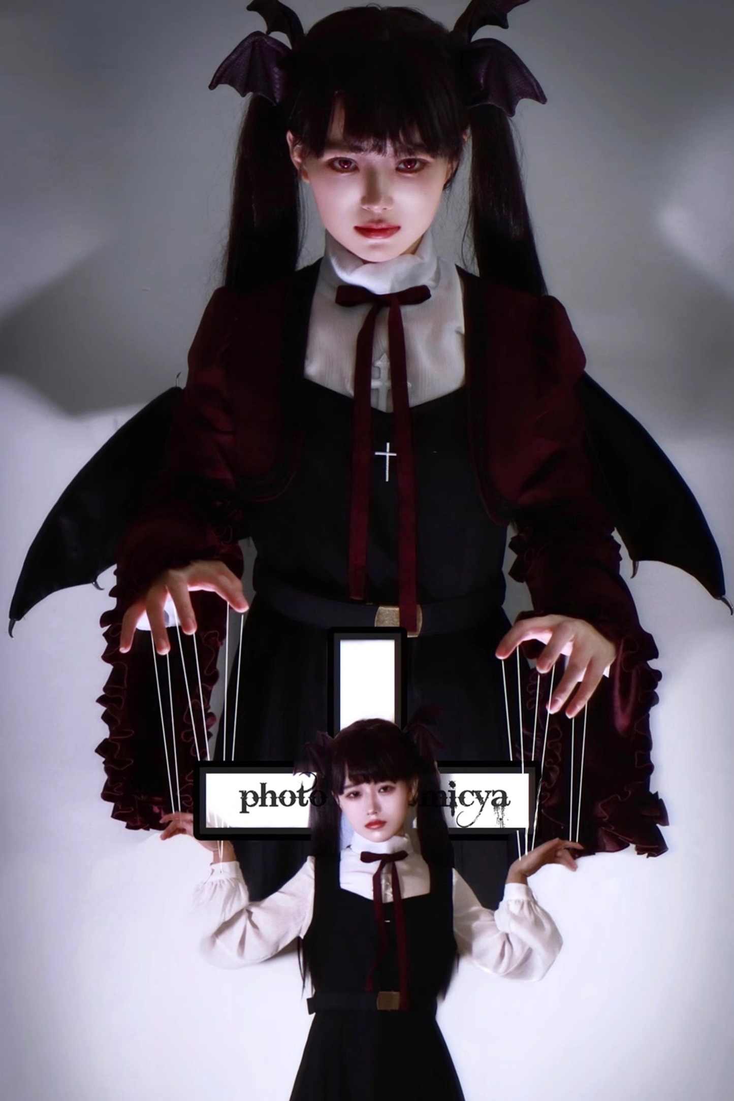 Gothic School Mantle + Top + Vest Dress