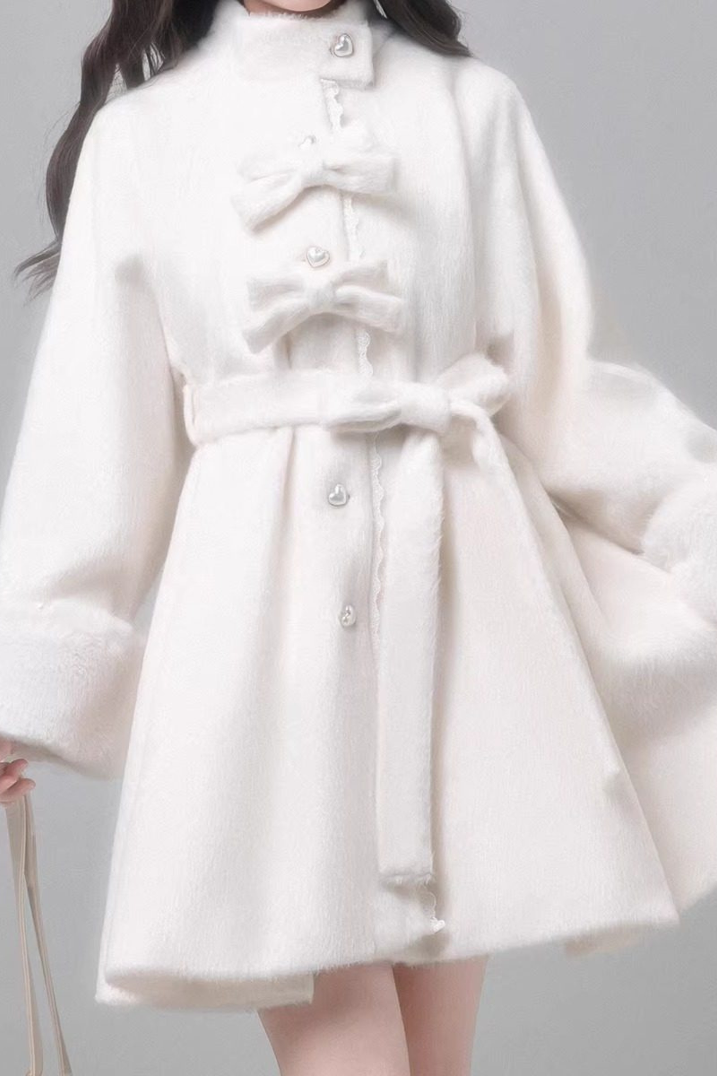 White Japanese Style Cape Coat