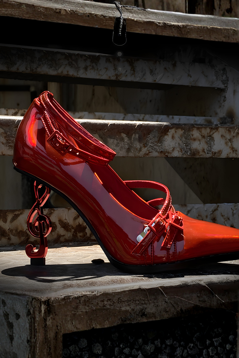 Gothic Music Note High Heels