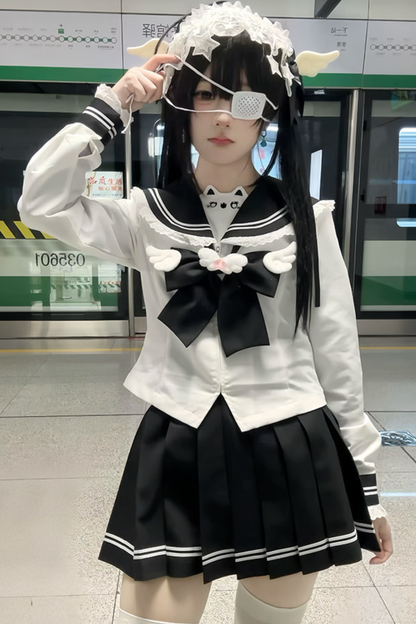 Sweet Sailor Top + Skirt + Tie