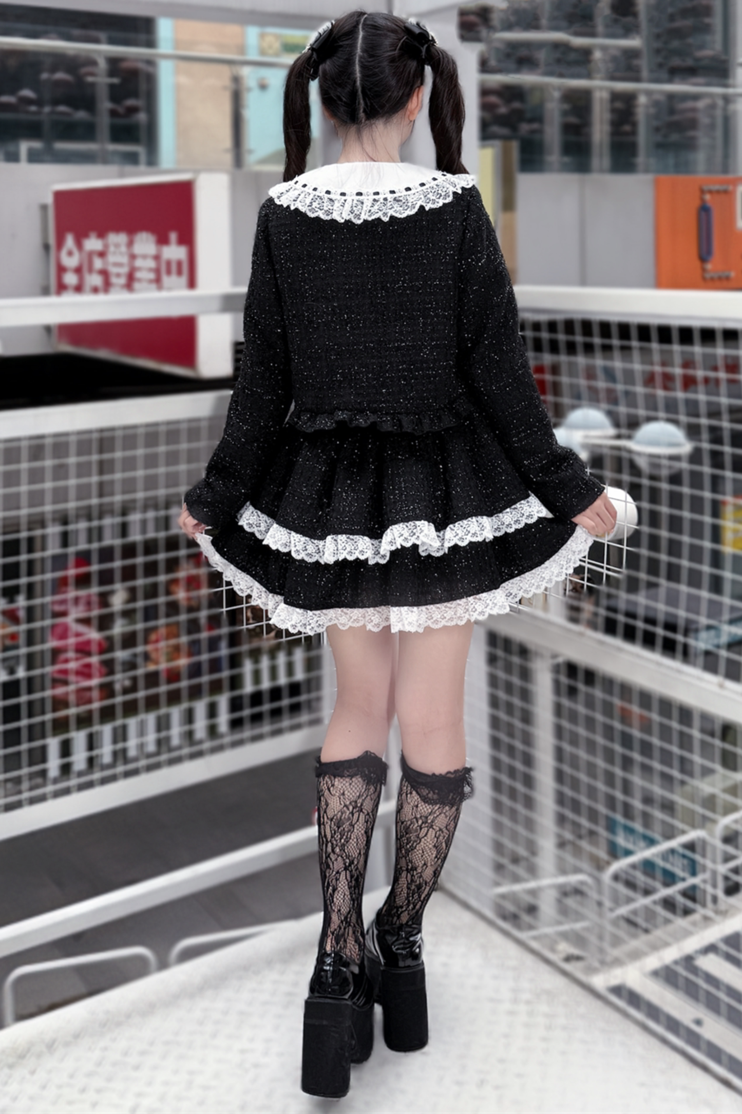 Dark Sweet Tweed Jacket + Shirt + Skirt + Clip