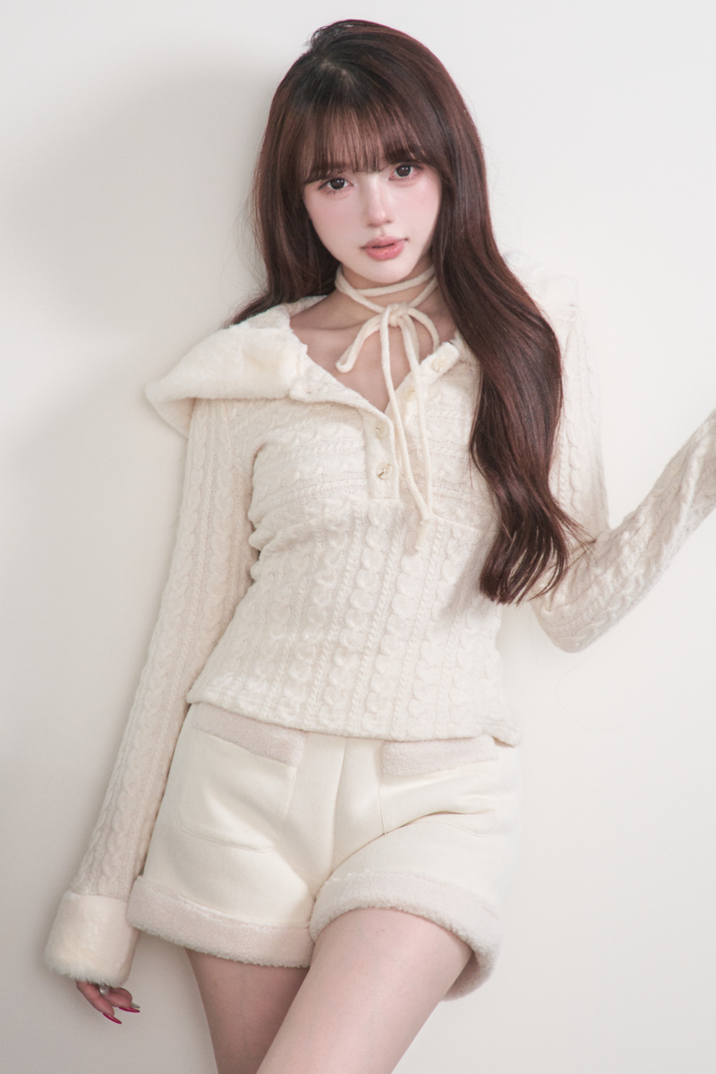 Cable Knit Top + Tiered Skirt