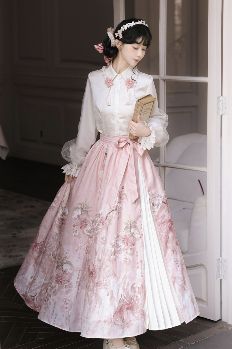 Sweet Flower Shawl + Blouse + Skirt