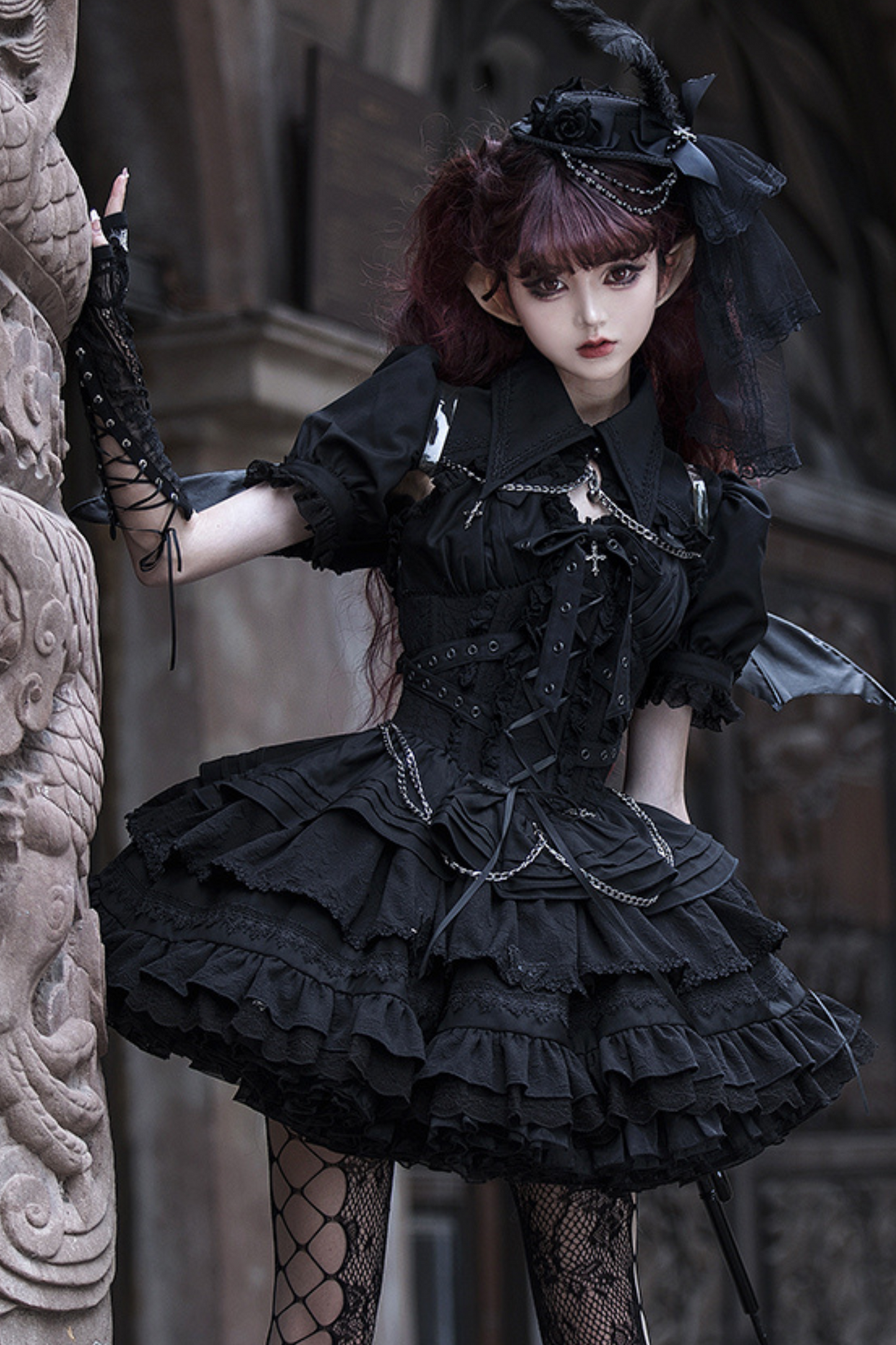 Contrast Cross Jsk Gothic Lolita Dress