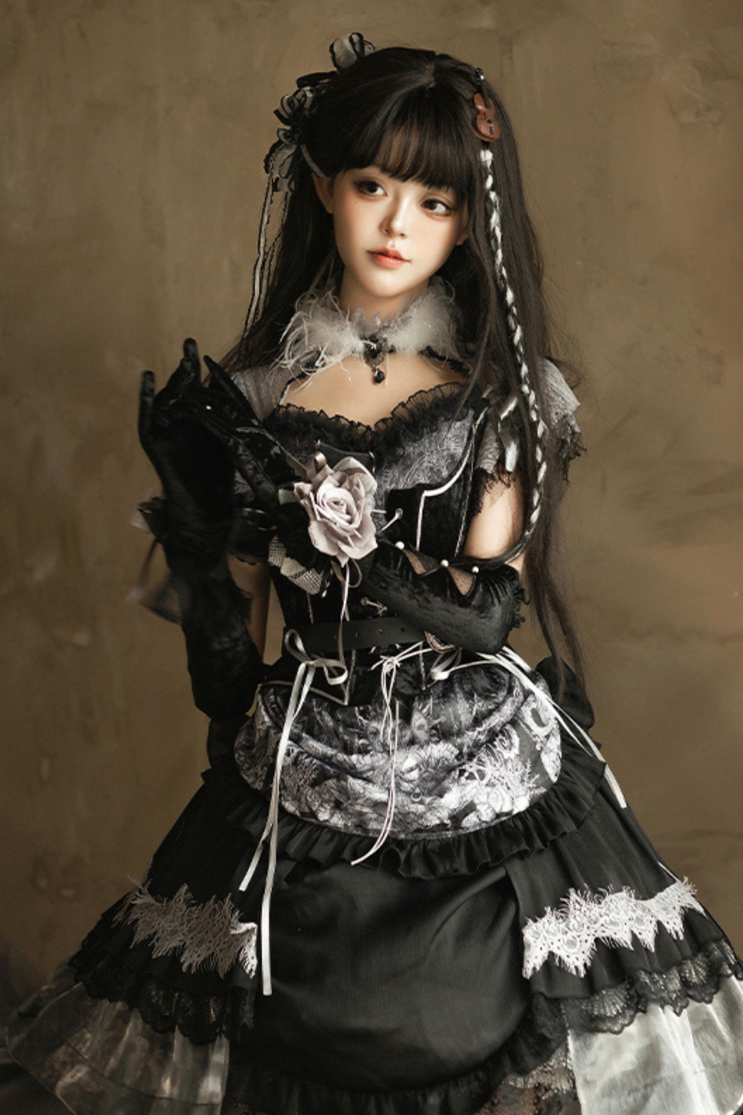 Dark Knight Rose Gothic Dark Cross Crachely Love Lolita Dress