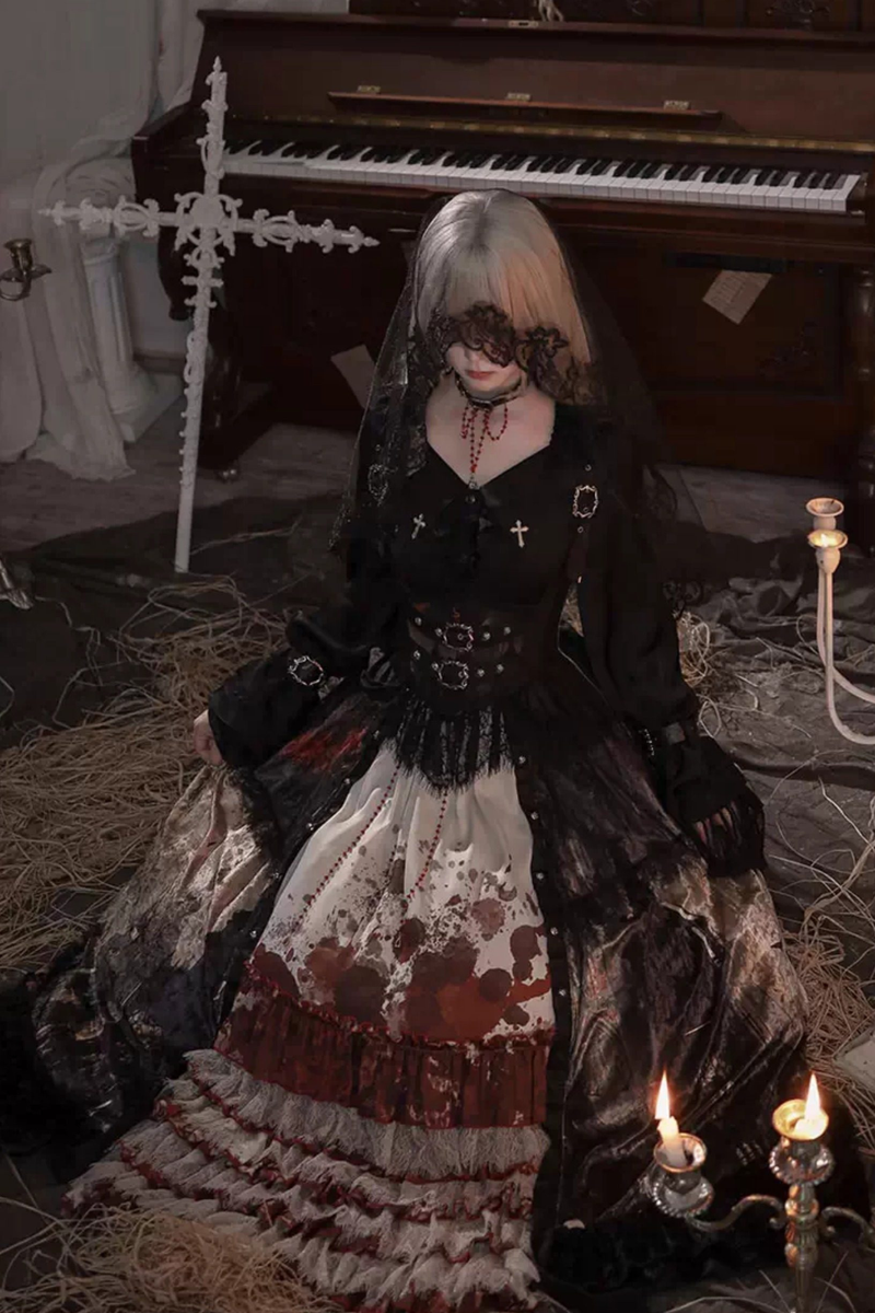 Gothic Lolita Dark Jumper Skirt + Shirt