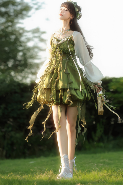 Forest Girl Chinese-style Dress + Top + Skirt