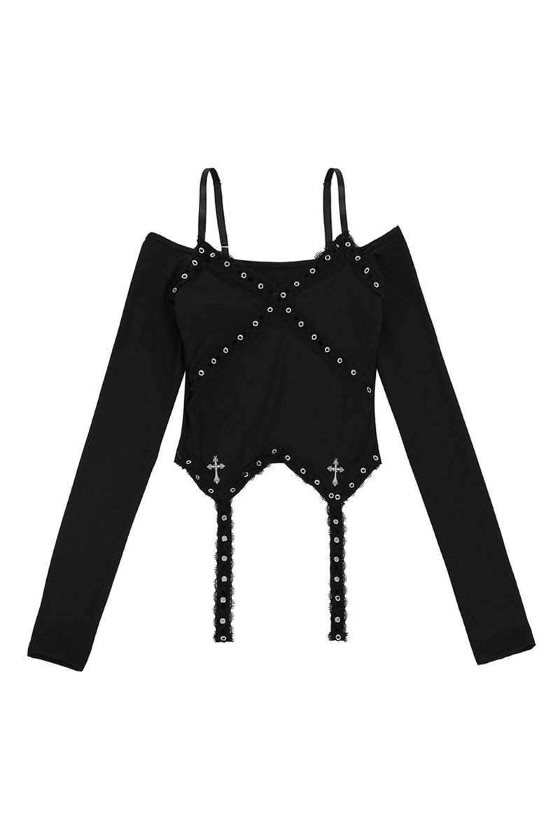 Lace Trim Off-shoulder Top