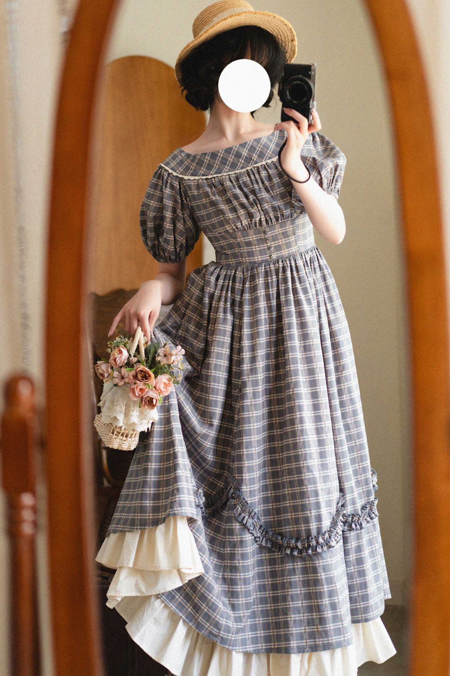 Forest Ward Retro Plaid Lolita Dress + Petticoat