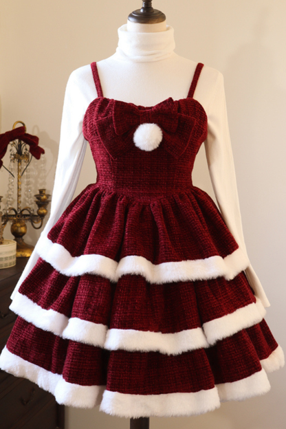 Sweet Carol Fur Suspender Dress + Cape + Top + Petticoat + Hair Accessory