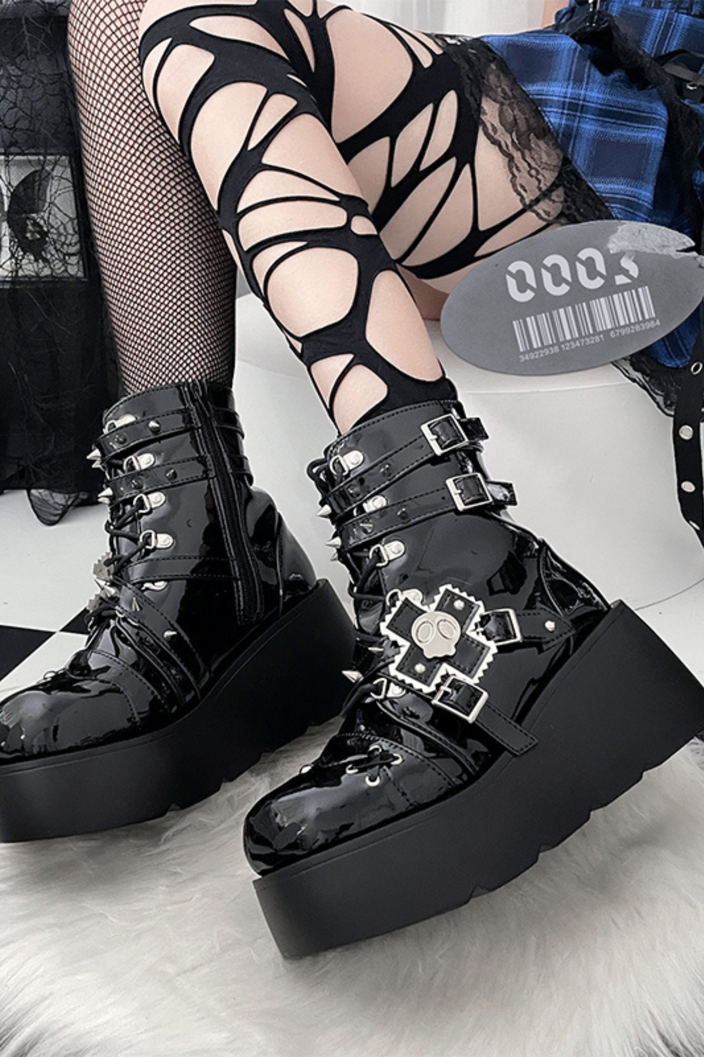 Punk Cat Small Skull Boots