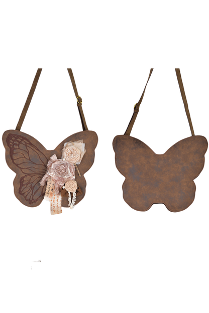 Retro Brown Butterfly One Shoulder Bag