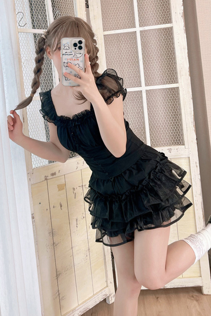 Gothic Doll Dress + Pants + Hairband