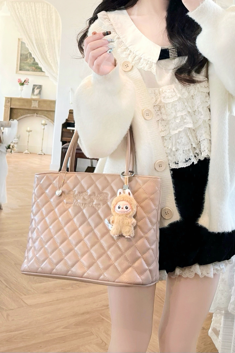 Sweet Quilted Tote Bag