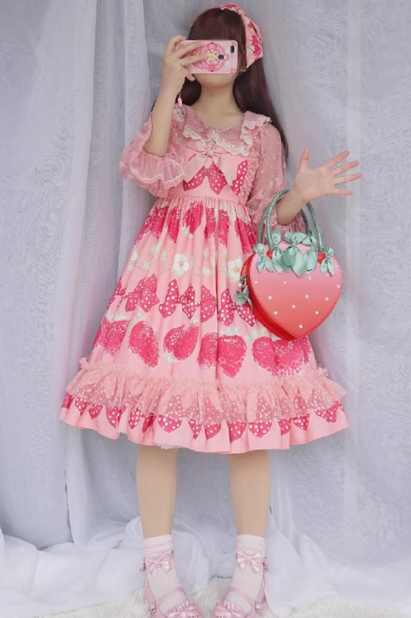 Strawberry Pearl Bow Handbag