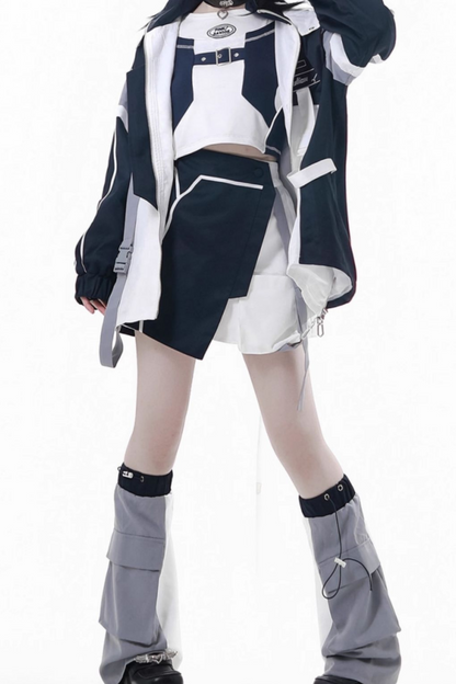 Subculture Cargo Short Coat + Jumper Skirt + Skirt + Leg Warmers